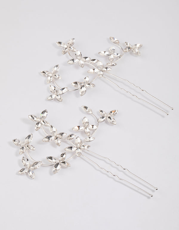 Rhinestone U Shaped Hairpin Simple Modern Rhinestone Metal - Temu