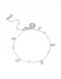 Surgical Steel Ball & Bezel Charm Bracelet - link has visual effect only