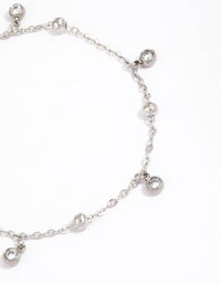 Surgical Steel Ball & Bezel Charm Bracelet - link has visual effect only