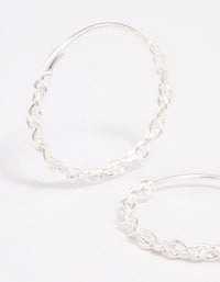 Sterling Silver Chain Hoop Earrings - link has visual effect only