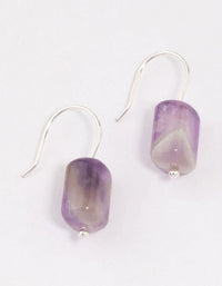 Rose Gold Amethyst Curb Pendant Drop Earrings - link has visual effect only