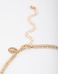 Gold Diamante Surrounded Teardrop Earrings & Necklace Set - link has visual effect only