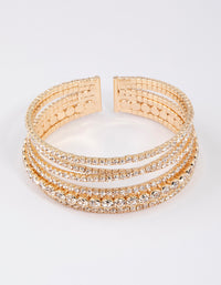 Gold Criss Cross Circle Cupchain Bangle - link has visual effect only