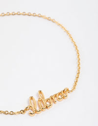 Gold Plated Libra Script Bracelet - link has visual effect only