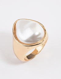 Gold Irregular Pearl Ring - link has visual effect only