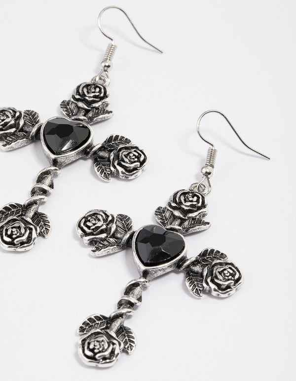 Goth Girl Black Earrings Victorian Gothic Jewelry -   Victorian gothic  jewelry, Mixed metal jewelry, Long dangle earrings