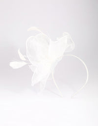 White Fabric Soft Fascinator - link has visual effect only