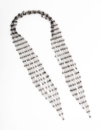 Black Mesh Stretch Diamante Scarf Necklace - link has visual effect only