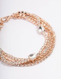 Rose Gold Layered Cupchain Pearl Station Bracelet - link has visual effect only