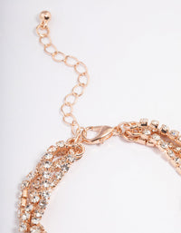 Rose Gold Layered Cupchain Pearl Station Bracelet - link has visual effect only