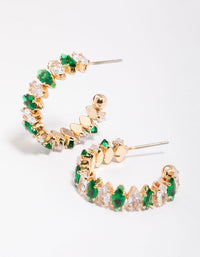 Gold Marquise Cubic Zirconia Hoop Earrings - link has visual effect only