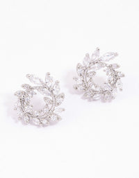 Rhodium Mini Wreath Stud Earrings - link has visual effect only