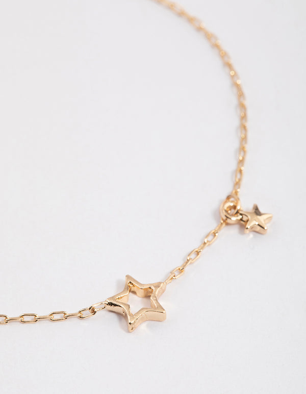 Gold Plated Rectangle Star Diamante Bracelet - Lovisa
