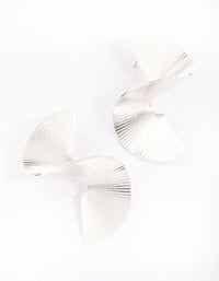 Silver Plated Brass Twisted Fan Earrings - link has visual effect only