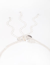 Silver Plated Brass Trio Layered Molten Disc Necklace - link has visual effect only