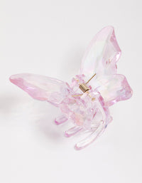 Pink Iridescent Butterfly Hair Claw Clip - link has visual effect only