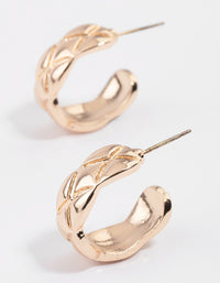 Gold Quilted Hoop Earrings & Polishing Set - link has visual effect only