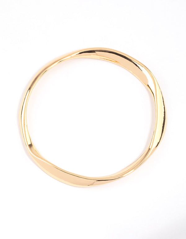 Gold Warped Bangle & Polishing Set