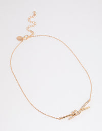 Gold Diamante Knotted Twisted Necklace - link has visual effect only