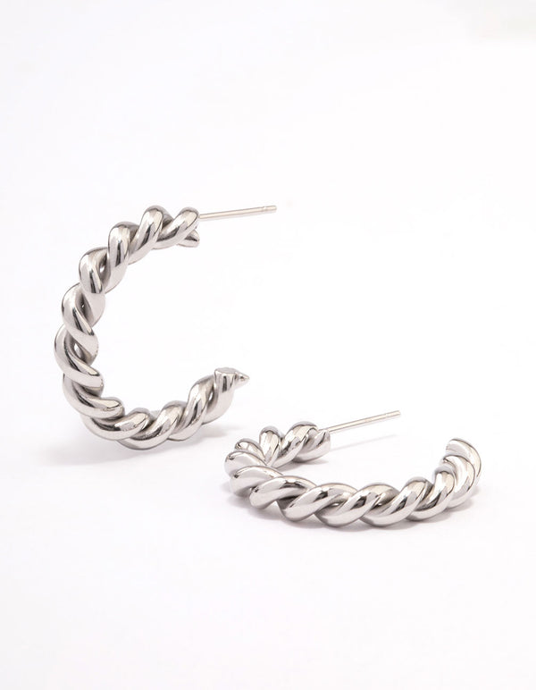 Surgical Steel Twisted Hoop Earrings