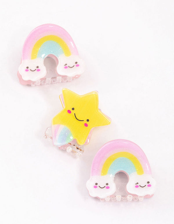 Kids Rainbow Star Claw Clip Pack