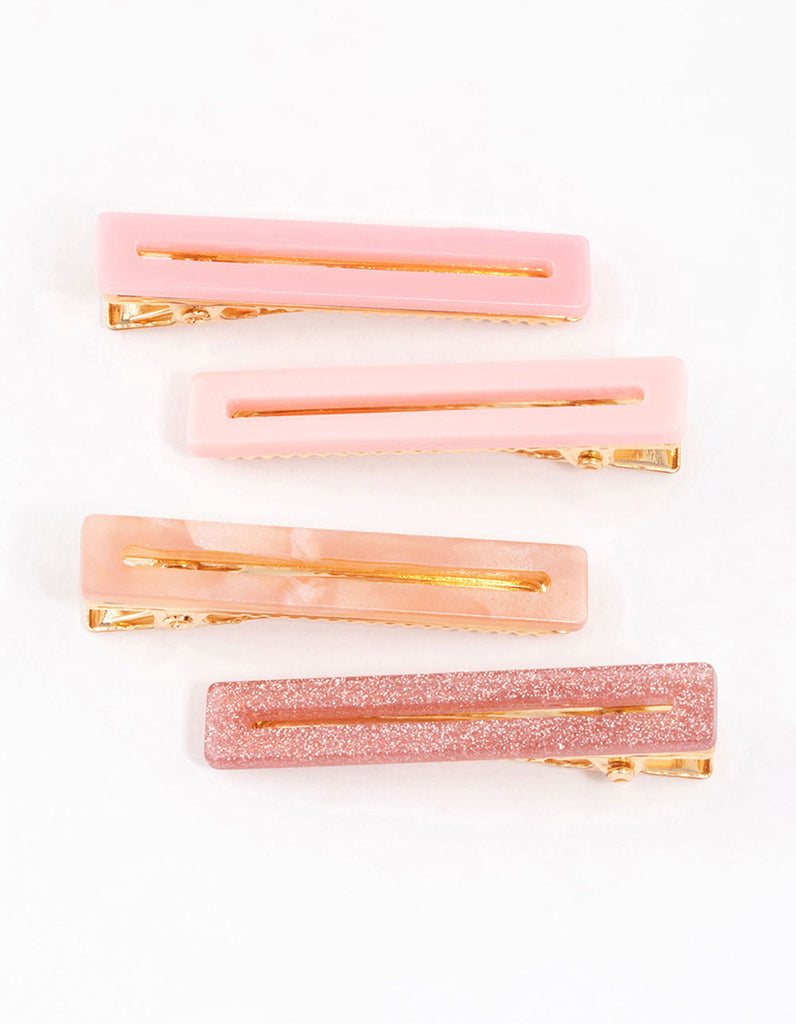 Kids Thin Rectangular Hair Clips 4-Pack - Lovisa