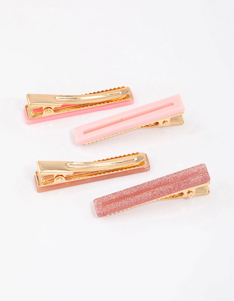 Kids Thin Rectangular Hair Clips 4-Pack - Lovisa