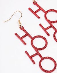 Red Glitter HoHo Drop Earrings - link has visual effect only