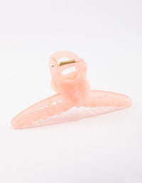 Pink Acrylic Large Heart Hoop Hair Claw Clip - link has visual effect only