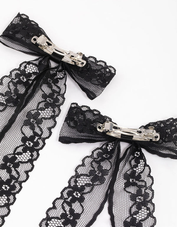 Black Lace Hair Bow Pack - Lovisa