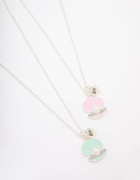 Kids Silver Shell Pendant Necklace Pack - link has visual effect only