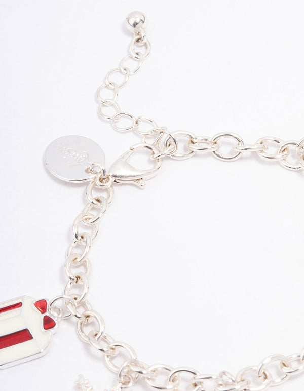 Kids Silver Christmas Sleigh Charm Bracelet - Lovisa