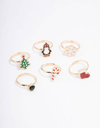 Kids Christmas Motif Ring 6-Pack - link has visual effect only