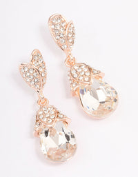 Rose Gold Diamante Drop Earrings - link has visual effect only