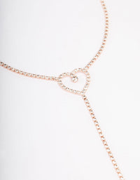 Rose Gold Diamante Heart Y-Shape Drop Necklace - link has visual effect only