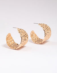 Gold Hammered Hoop Earrings - link has visual effect only