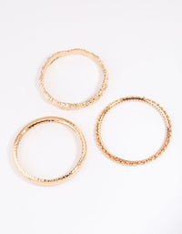 Gold Multi Pack Textured Bangles - link has visual effect only