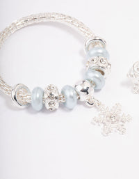 Kids Silver Christmas Snowflake Bracelet & Ring Pack - link has visual effect only