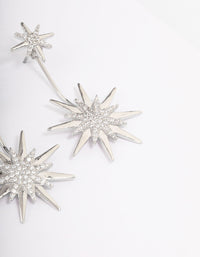 Rhodium Mixed Star Drop Earrings - link has visual effect only