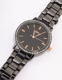 Black Crystal Bezel Watch - link has visual effect only