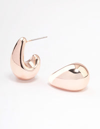 Rose Gold Chunky Teardrop Hoop Earrings - link has visual effect only