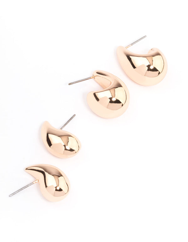 Gold Multi Teardrop Earring Pack