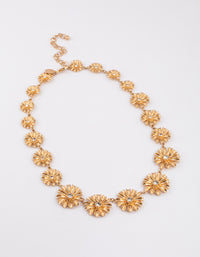 Gold Multi Flower Short Necklace - link has visual effect only