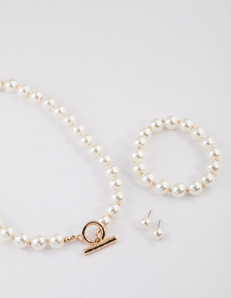 Gold Pearl Matching Jewellery Set - Lovisa