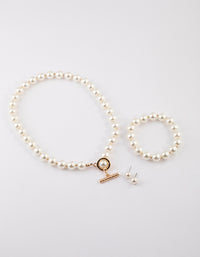 Gold Pearl Matching Jewellery Set - link has visual effect only