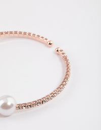 Rose Gold Pearl Diamante Bangle - link has visual effect only