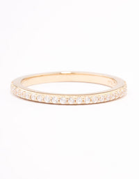 Gold Plated Sterling Silver Cubic Zirconia Pave Ring - link has visual effect only