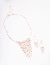 Rose Gold Teardrop Diamante Jewellery Set - link has visual effect only