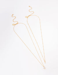 Gold Plated Delicate Cubic Zirconia Necklace Pack - link has visual effect only