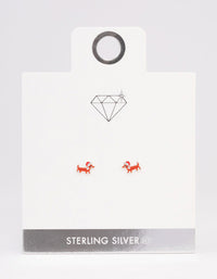 Sterling Silver Dog Stud Earrings - link has visual effect only